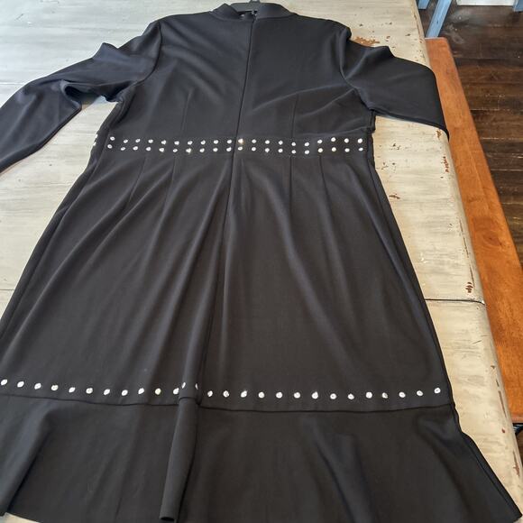 NWT Lane Bryant Black Studded Fit & Flare Midi Dress Sz 18 Romantic Gothic - Picture 6 of 9